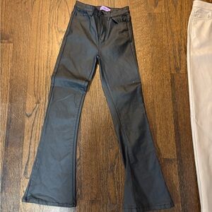 Edicted Black pleather Flared Pants